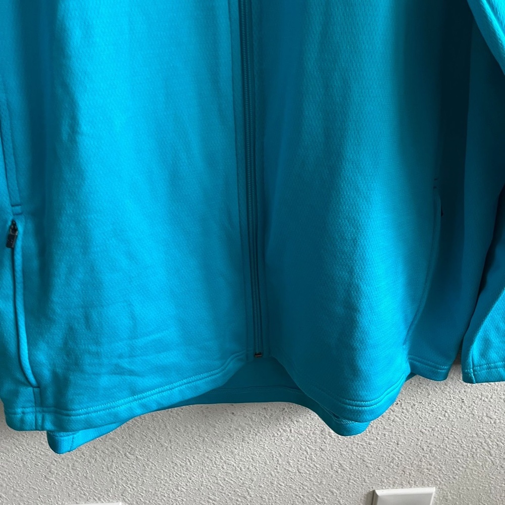 Under Armour Men's Light Blue Full Zip Fleece Jacket Size XL Loose Fit - Picture 2 of 11